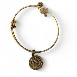 Alex and Ani Gold "Mom" Charm Bangle Bracelet - Rafaelian Gold Finish